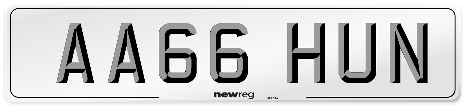 AA66 HUN Number Plate from New Reg
